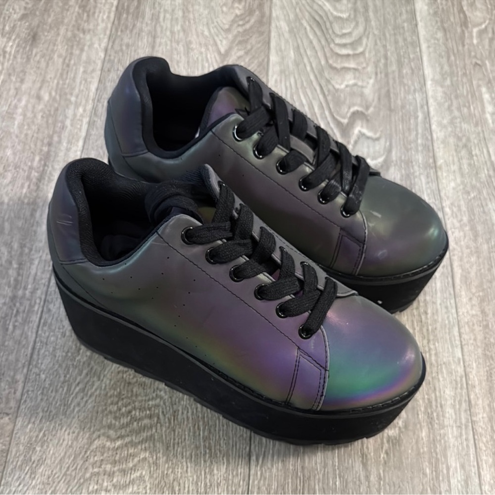 YRU holographic platform shoes women’s sz 7 - Picture 2 of 7